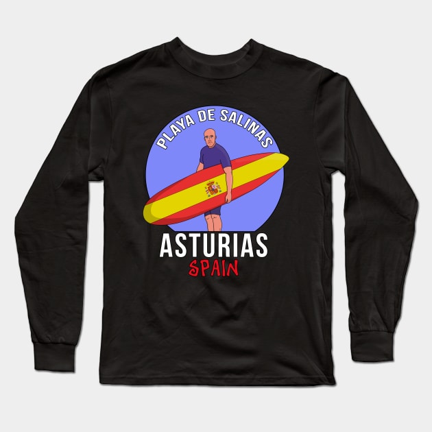 Salinas Beach Asturias Spain Long Sleeve T-Shirt by DiegoCarvalho